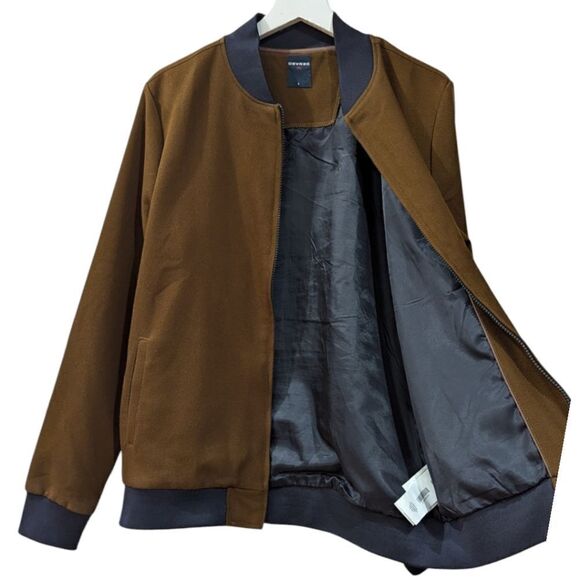 Devred 1902 Men's L Classic Bomber Jacket in Brown & Navy - Picture 4 of 8
